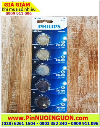COMBO 01vỉ=5viên Pin 3v lithium Philips CR2450 _Giá chỉ 125.000đ / vỉ 5viên
